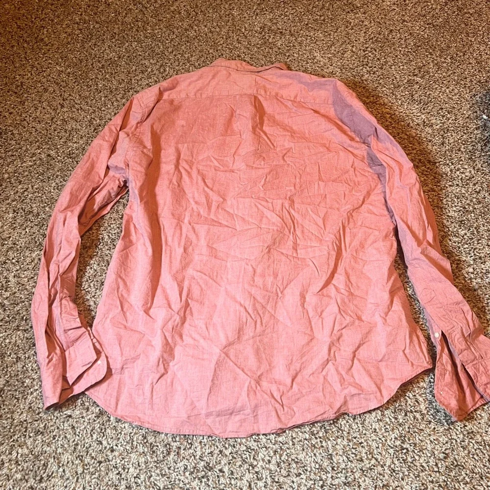 J. Crew Classic Stretch‎ Button Down Shirt Organic Cotton Red Size Large